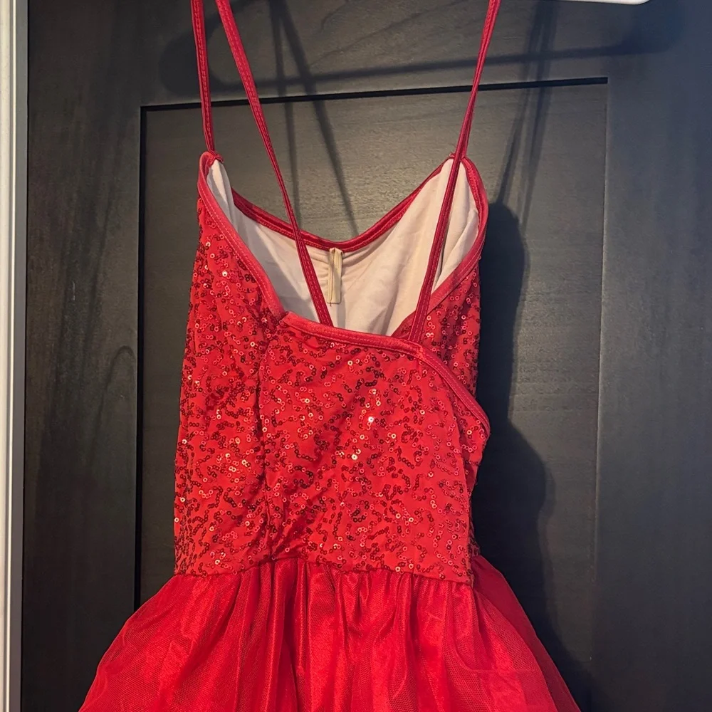 Sparkling Red Kids Dance Costume Dress